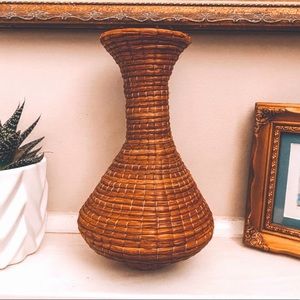 1970s Rattan Vase